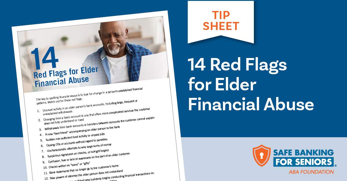 14 Red Flags for Elder Financial Abuse Tip Sheet