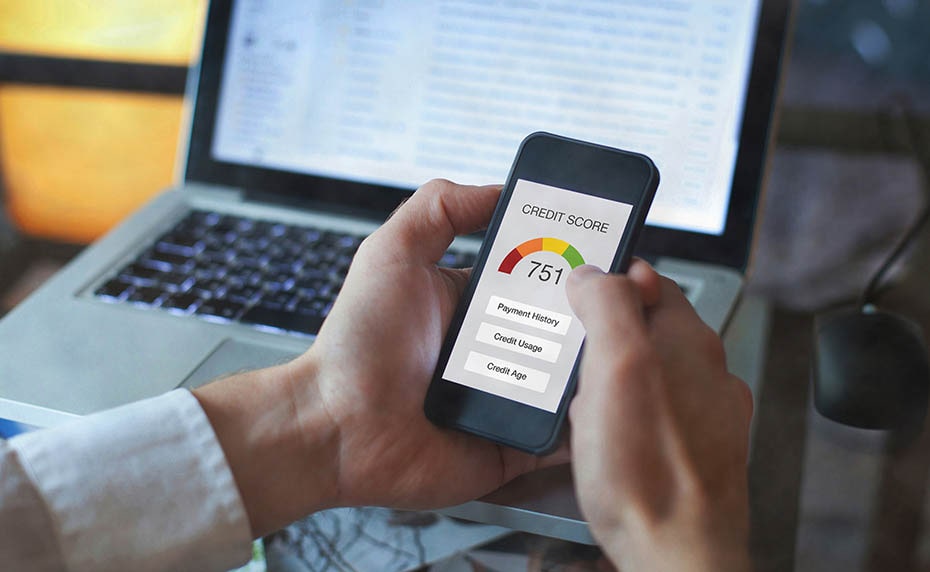 checking credit score on mobile device